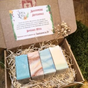 coffret cadeaux de 4 savons parfumé naturel et bio la masca