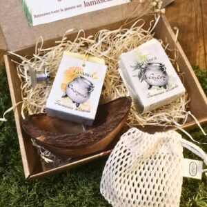 coffret paré à tout savons artisanaux naturel bio, porte savon en bois porte savon aimanté et filet sauve savon
